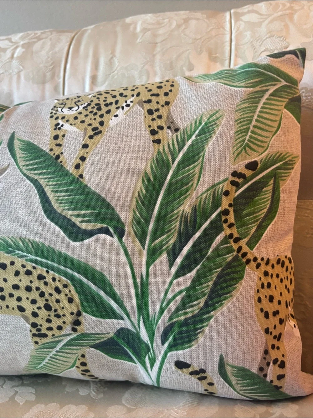 Tropical Cheetah Lumbar Support Pillow 19”x12” Home Decor Big Cat